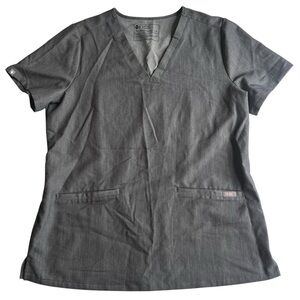 FIGS Technical Collection Gray Scrub Top Size M | Stretch Medical Uniform